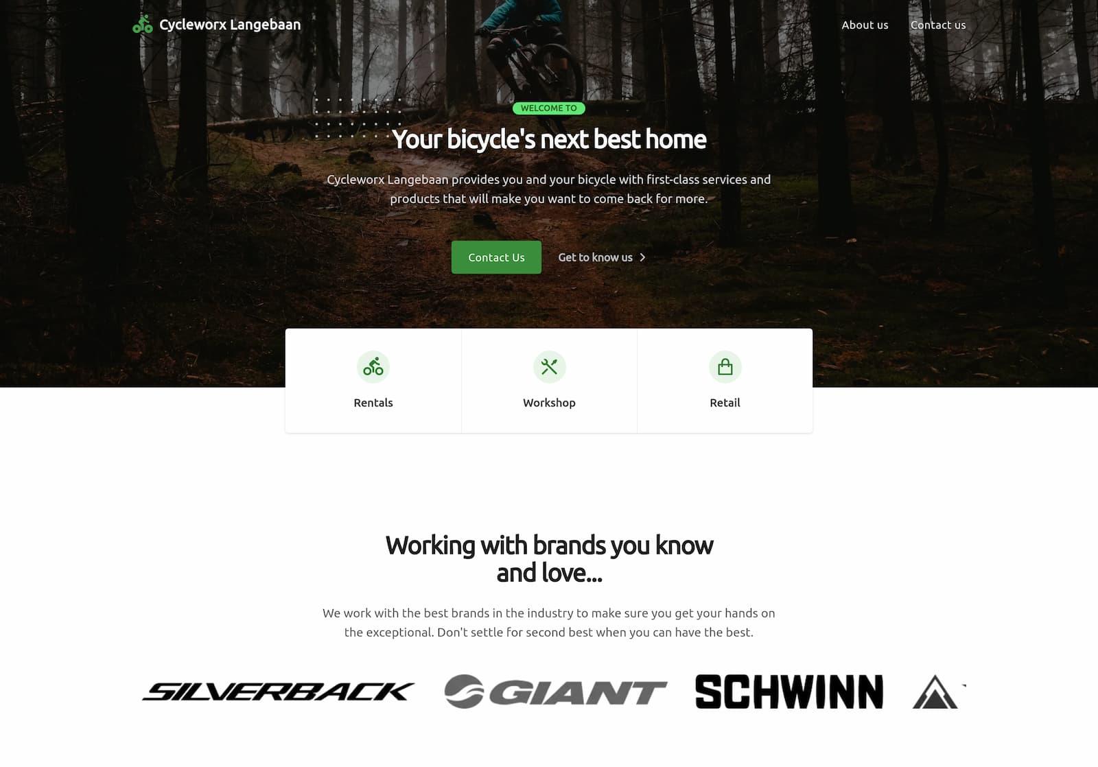 Home page showcase