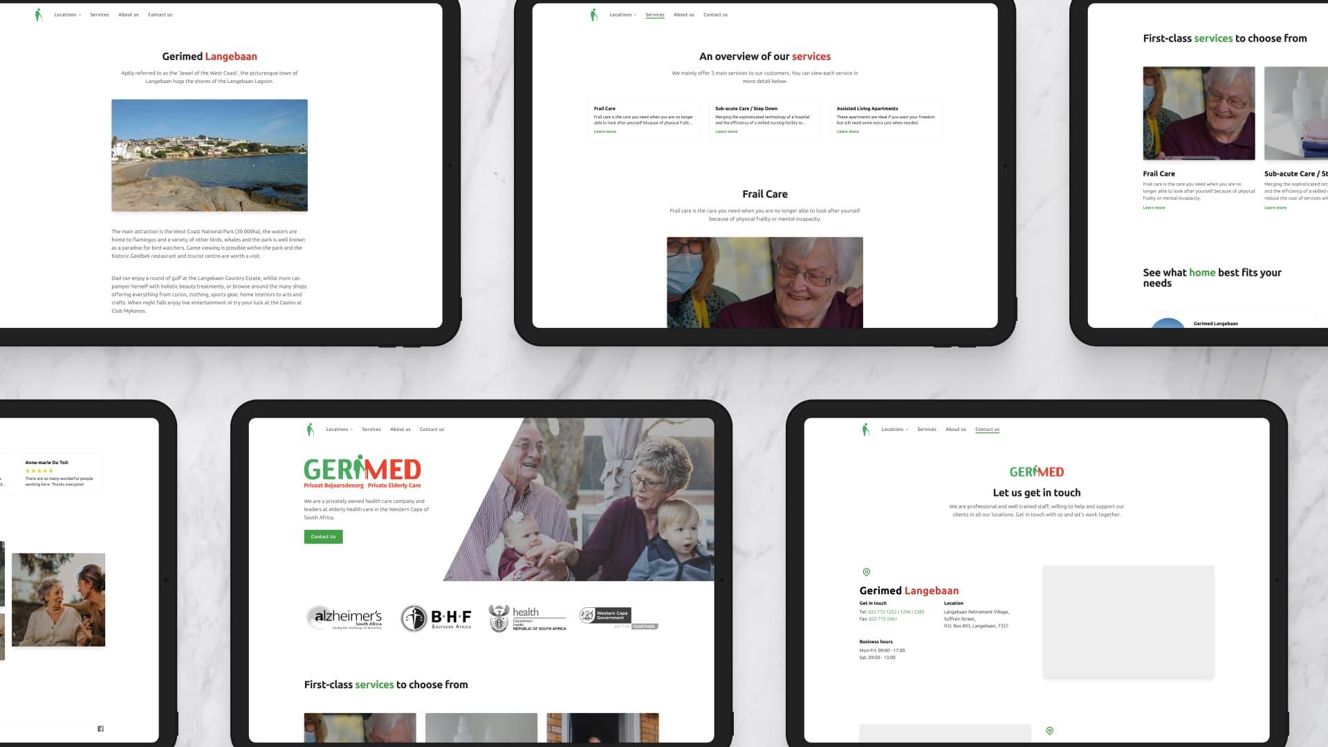 Gerimed showcase on multiple devices