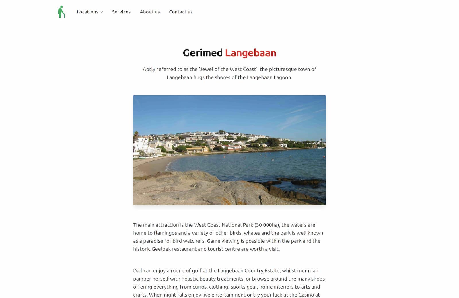 Langebaan location page showcase